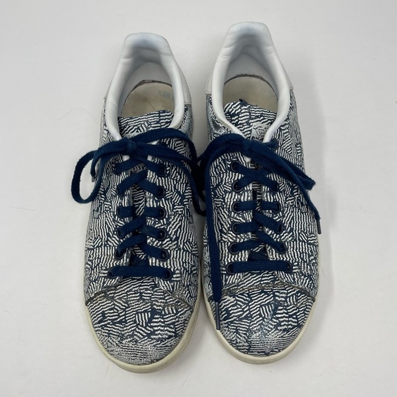 Adidas Stan Smith Shoes Womens 7.5 Navy Blue Collegiate‎ Crackle Stripe Sneakers - Picture 4 of 15